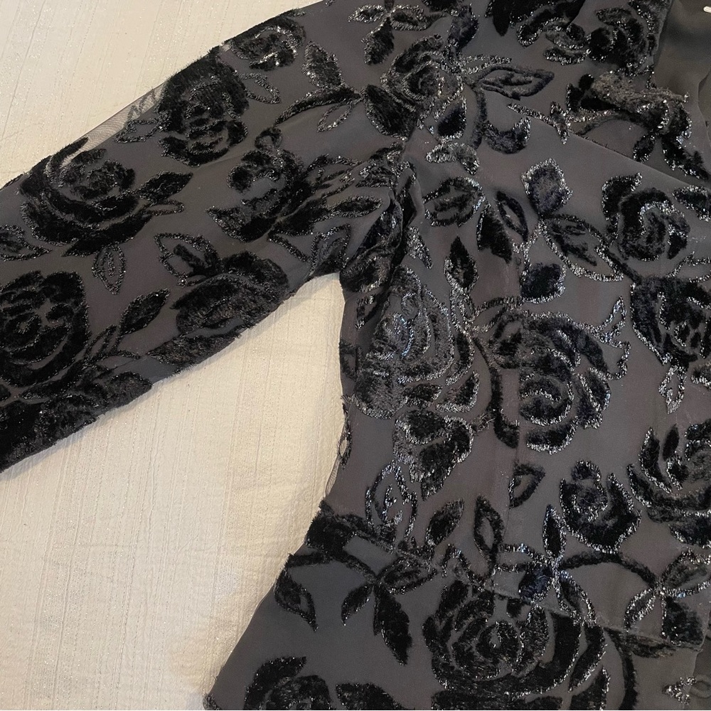 Talbots Petites Black Button Down Collared With F… - image 2